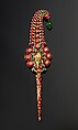 Turban Ornament (jigha), Gold, set with spinel, diamonds, rubies, with hanging emerald; enamel on stem and reverse